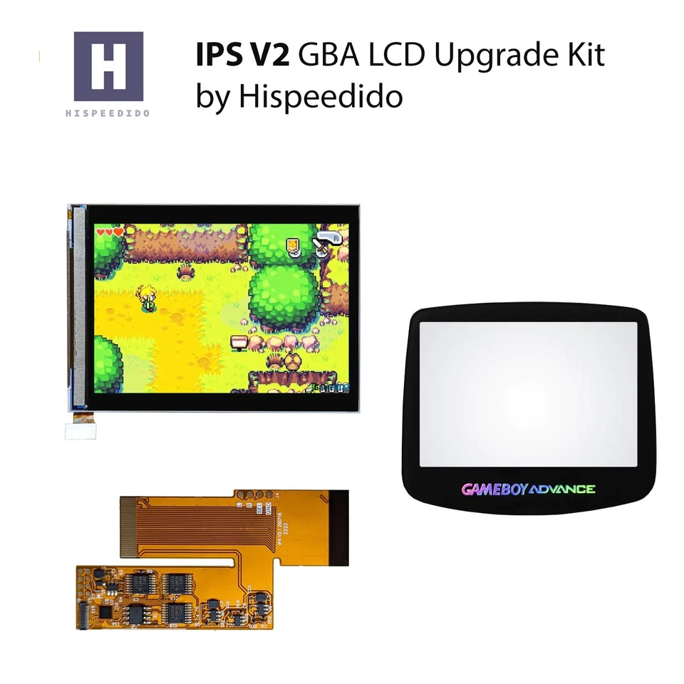 FÜR NINTENDO Hispeedido IPS V2 LCD Upgrade Kit für Game Boy Advance GBA Backlight