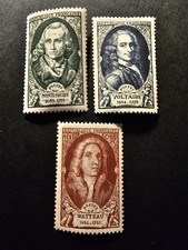 FRANCE TIMBRE CÉLÉBRITÉS DI XVIII SIÈCLE N°853/855 NEUF ** LUXE MNH 1949