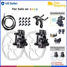 Bike Disc Brake Kit Stainless Steel 160mm Rotors Calipers Levers Fixings