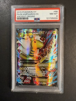 2015 PSA 8 Pokemon XY Ancient Origins Mega M Ampharos EX 88/98