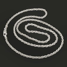 925 Solid Sterling Silver Rope Chain Necklace 2.7mm Italy 24  Gift