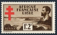 French Equatorial Africa B9, lightly hinged. Pierre Savorgnan de Braza, 1941.