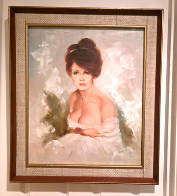 Vintage Glamour Oil Painting Hollywood Regency