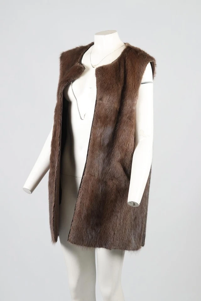 ISABEL MARANT FUR AND WOOL BLEND GILET FR 38 UK 10 - Image 3 of 4