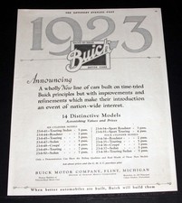 1922 Old Magazine Print Ad 1923 Buick Valve-in-head Motor Cars-14 New Models 1922 Old Magazine Print Ad 1923 Buick Valve-in-head Motor Cars-14 New Models