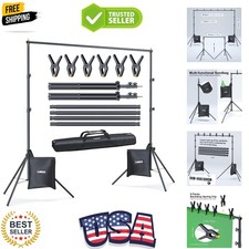 Backdrop Stand for Parties Kit 10x7 ft Adjustable Back Drop Photography Studi...