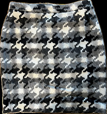 ANN TAYLOR LOFT Black White Abstract Print Virgin Wool Blend Pencil Skirt SZ 6P