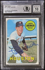 Larry Dierker Signed Autographed 1969 Topps Card #411 Beckett Auto 10 17085530