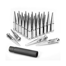 KSP F250 F350 Spike Lug Nuts 32pcs, 9/16-18" Chrome Spiked Lug Nut Compatible...