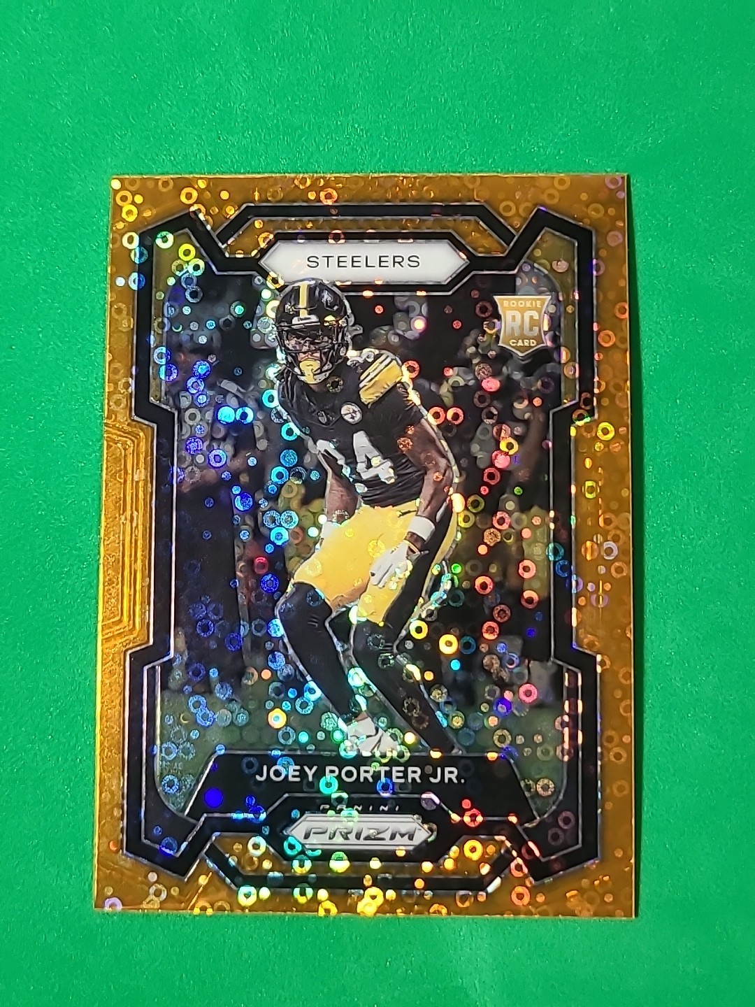 Joey Porter Jr RC 2023 Panini Prizm Orange Disco Prizm #386 Pittsburgh Steelers