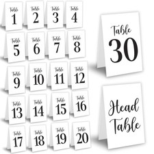 Black Wedding Table Numbers 1-30, Paper Table Numbers for Wedding Reception 1...