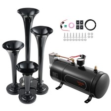 Train Horns Kit 4 Trumpet Air Horn 150dB Train Horn 12V 120psi Air Compressor