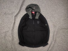 Puma x Ferrari Logo Black Zip hoodie Knit Jacket Vintage Style