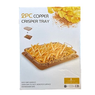 2pc Copper Crisper Tray Ceramic Copper Plating Oven Safe Heat Resistant