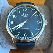 Glashütte Original Senator Black Dial Automatic Men's Watch Leather Strap w/ Box
