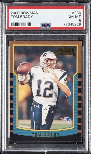 2000 BOWMAN #236 TOM BRADY ROOKIE RC PSA 8