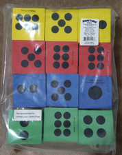 Jumbo Playing Dice Foam Assorted Colors 2 1/2" dz. - New