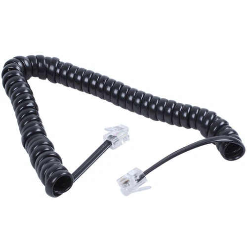  (R)  RJ9 4P4C Stecker Coiled Dehnbares Telefonhoerer Kabel - Schwarz R9J7
