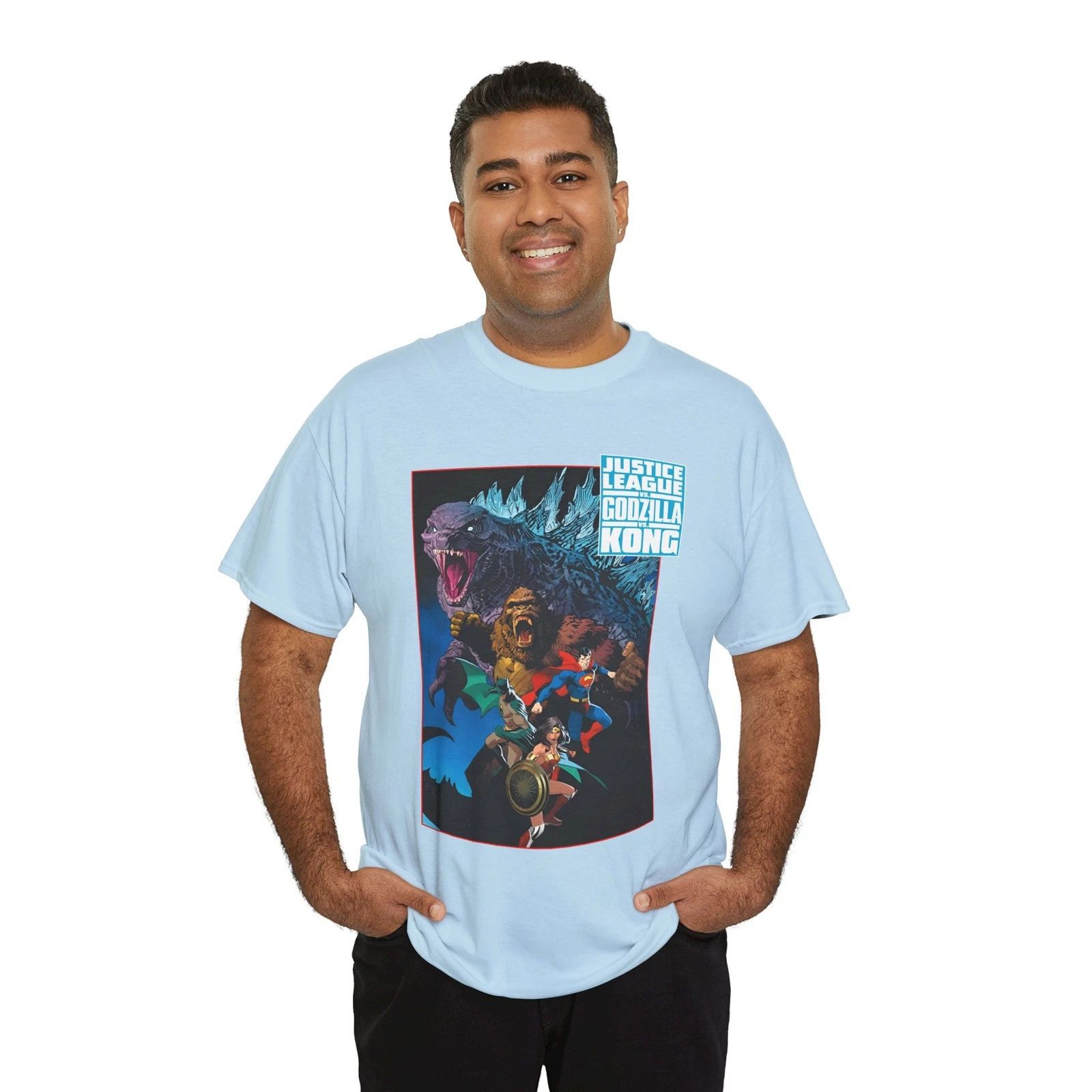 Justice League Vs god zilla Vs Kong T-Shirt - Dan Mora Art - Superman - DC Comics
