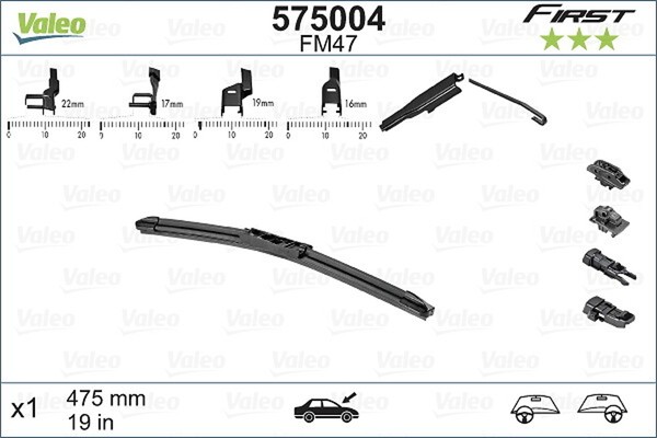 Wischblatt Scheibenwischer First Multiconnection Valeo 575004 FüR Ford VW Opel 4-image