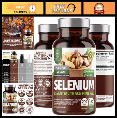 Premium Pure Selenium 200MCG - Max Absorption, Essential Trace Mineral for Immun
