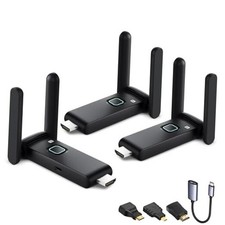 Wireless HDMI Transmitter and 2 receivers, Plug and Play.2.4/5.8GHz TX 1 RX 2