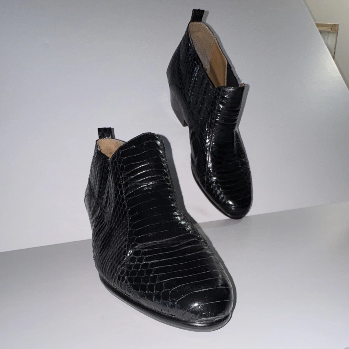 Giorgio Brutini Black Genuine Snake Skin Ankle Boots/shoes Size 11 Giorgio Brutini Black Genuine Snake Skin | Mercari main image 4