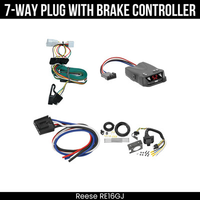 Reese RV 7-Way Trailer Wiring Harness + Brake Control For 97-01 Jeep Cherokee