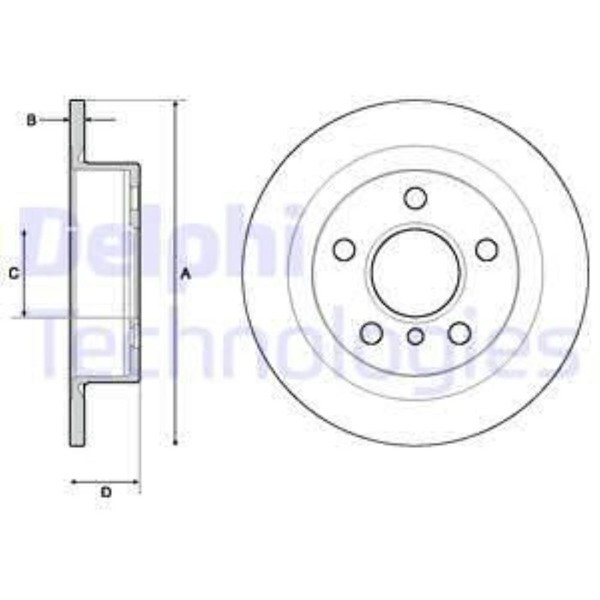 Delphi 2X Bremsscheibe Hinten Ø259 Mm Voll FüR Mini Mini F56 Cooper One F55 F57-image