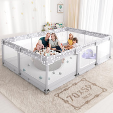 Large Baby Playpen for Babies and Toddlers - 70X59In Giant Play Pen for Babies 6
