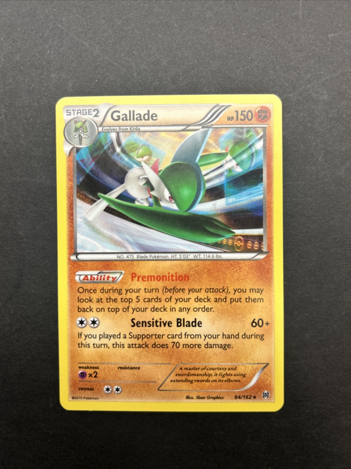Pokemon Card TCG Gallade 84/162 - XY BREAKthrough 2015 - Holo Rare - LP/NM