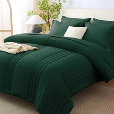 Size Comforter Sets - 7 Pieces Bed in a Bag, Modern Full Emerald Green