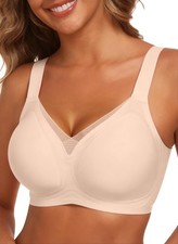 AYIFU Womens Wireless Bras Comfortable V Mesh Full Coverage Seamless Bralette
