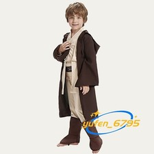 Kid Star Wars Obi Wan Kenobi Jedi Knight Cosplay Halloween Costume Outfits Gift