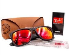 Ray-Ban Justin Sunglasses RB 4165 622/6Q Matte Black Red Flash 54mm w/case NWT