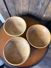 3 MyrtleWood Salad Bowls  Individual Setting Hand Made