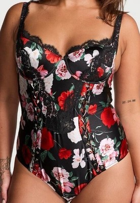 NWT - VICTORIA'S SECRET ATELIER ROMPER LINGERIE BODYSUIT FLORAL TEDDY - XL