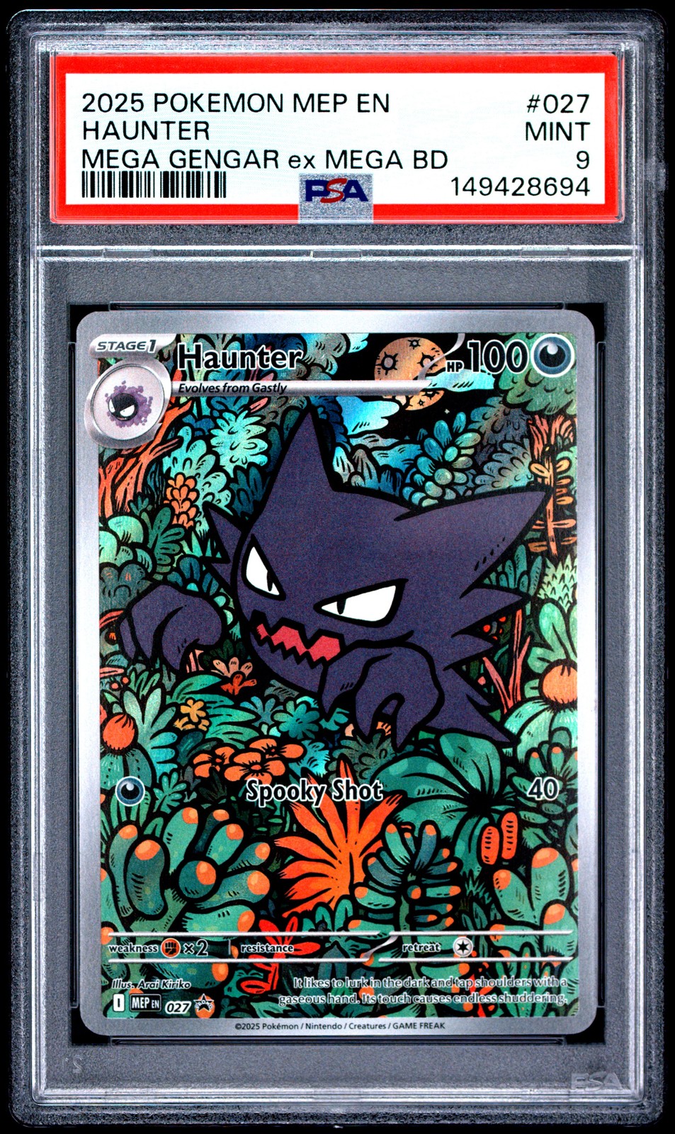 2025 POKEMON MEP EN-ME BLACK STAR PROMO #027 HAUNTER PSA 9