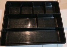 Rubbermaid Office Drawer Organizer Black Plastic 7 Compartment MADE IN USA Vtg