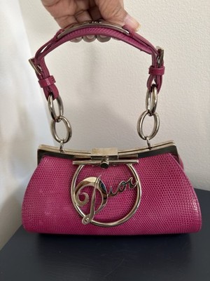 Christian Dior Vintage Diva Pink Lizard Handbag