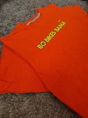 Nike Bo Bikes Bama Auburn Tigers Bo Jackson Cycling Orange Shirt M