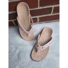 Vionic Lucia Pink Embellished Orthotic Flip Flop Sandals Women's Size 8