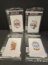 NMI Stitch a Card Cross Stitch Kits Lot of 4 Church Across Miles Bear Mom Gifts