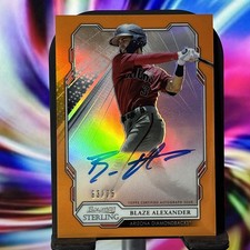 2019 Bowman Sterling - Prospect Autographs Blaze Alexander #BSPA-BA Orange...