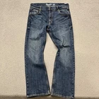 Wrangler Retro Jeans Mens 36x32 Blue Slim Boot Cut Denim Western Cowboy Rodeo