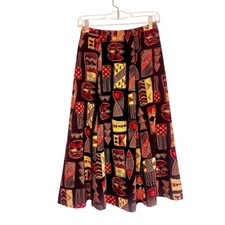 Abstract Multi Colored Women Long Flowing Vintage Skirt
