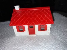 Vintage 1950's Plasticville Cape Cod House Kit Red/White HP-9 O S Gauge
