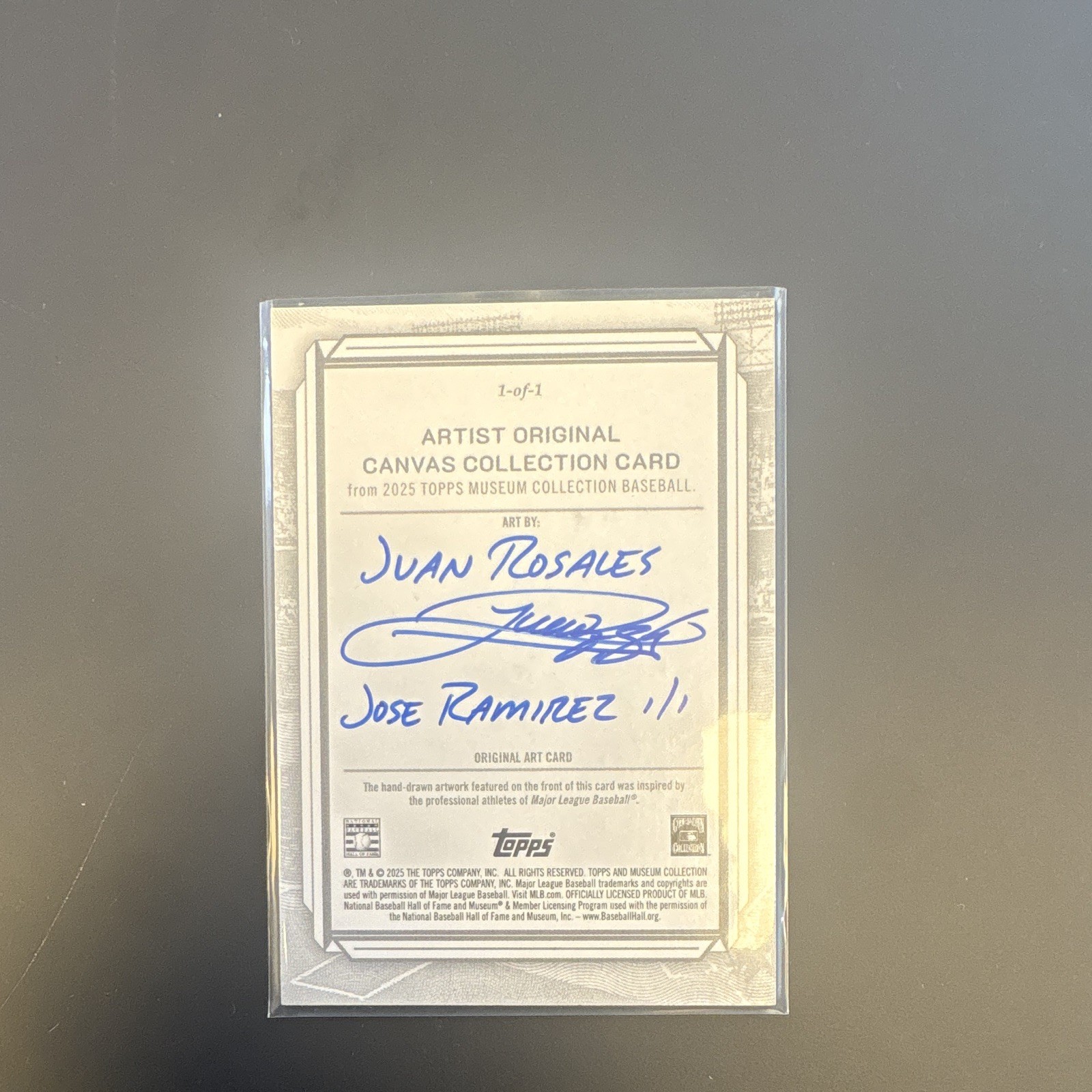 2025 Topps Museum Collection Canvas Collection Jose Ramirez painted 1/1 auto view 2