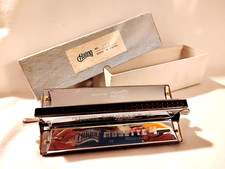 VINTAGE WHEEL FOUR KEY C G D F HARMONICA FOLK INSTRUMENT HUANG ORIGINAL BOX HTF