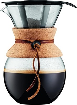 Bodum Pour Over Kaffeebereiter 1l Permanentfilter 6 Stück Glas Kanne 11571 109